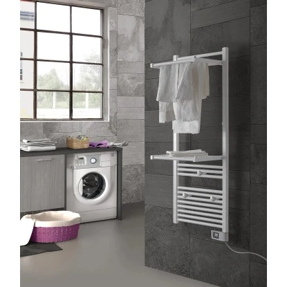 Ximax Elektrischer Handtuchwärmer Puck Inkl. Klappelement 127x50cm 500 Watt Weiß 2 Ximax Elektrischer Handtuchwärmer Puck Inkl. Klappelement 127x50cm 500 Watt Weiß – Bild 2