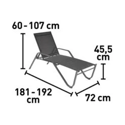 Sonnenliege Pacora Aus Textilen Anthrazit XL -Garten Verkauf 2092443 VM01