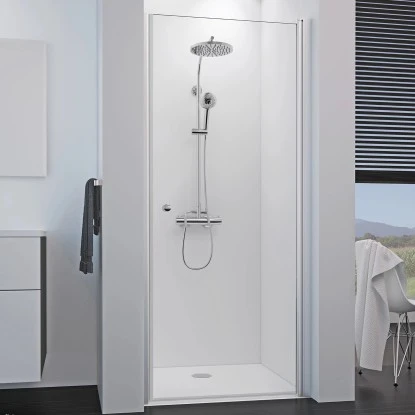 Breuer Drehtür Für Nische Rechts Elana 8 Silber Matt Klarglas 90 Cm 1 Breuer Drehtür Für Nische Rechts Elana 8 Silber Matt Klarglas 90 Cm