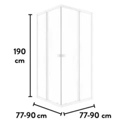 Baliv Duschkabine DUK-90.11E 77 Cm - 90 Cm Weiß -Garten Verkauf 250312107713 VM01 190221 L