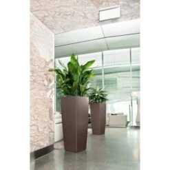 Lechuza Pflanzgefäß Cubico Alto Premium 40 Cm X 40 Cm Espresso Metallic -Garten Verkauf 261653 4186 5