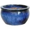 M Collections Pflanztopf Glasiert Bavaria Ø 25 Cm X 17 Cm Blau
