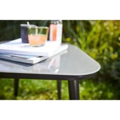 Balkonmöbel-Set Aliceville 3-teilig Polyrattan Grün-Grau -Garten Verkauf 3952942 3