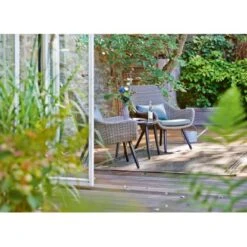 Balkonmöbel-Set Aliceville 3-teilig Polyrattan Grün-Grau -Garten Verkauf 395294 Retro