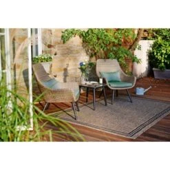 Balkonmöbel-Set Aliceville 3-teilig Polyrattan Grün-Grau -Garten Verkauf 395294 Retro16