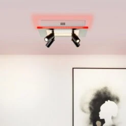 Brilliant LED-Spotplatte Alfie 4-flammig Weiß Und Schwarz