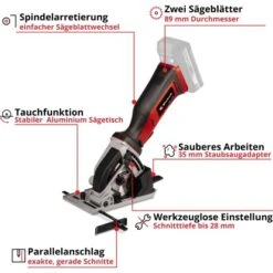Einhell Power X-Change Akku-Mini Handkreisssäge TE-CS 18/89 Li Solo -Garten Verkauf 4006825646184 2171 03