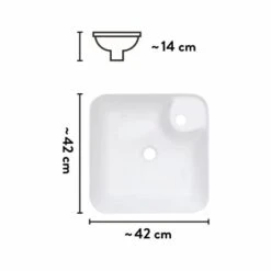 Baliv Aufsatzwaschbecken WBA-7010 43 Cm X 43 Cm 9 Baliv Aufsatzwaschbecken WBA-7010 43 Cm X 43 Cm -Garten Verkauf 4007873411533 VM01 170621