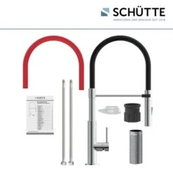 Schütte Spültischarmatur Mit Soft-Touch Schlauch Stilo Chrom-Schwarz -Garten Verkauf 4008431791807 2759 5