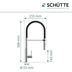 Schütte Spültischarmatur Mit Soft-Touch Schlauch Stilo Chrom-Schwarz -Garten Verkauf 4008431791807 2759 6