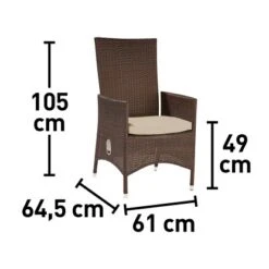 Gartensessel Davenport II Mit Verstellbarer Rückenlehne Aus Polyrattan Braun -Garten Verkauf 4048124970485 VM01 240820