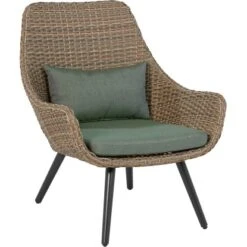 Balkonmöbel-Set Aliceville 3-teilig Polyrattan Grün-Grau -Garten Verkauf 4048124977651 S02 250618