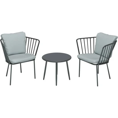 Balkonset Boonara Anthrazit 3-teilig 2 Balkonset Boonara Anthrazit 3-teilig – Bild 2