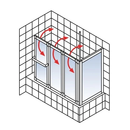 Schulte Komfort Badewannenfaltwand+Seitenwand 128,8 X 70 X 140 Cm 3 Schulte Komfort Badewannenfaltwand+Seitenwand 128,8 X 70 X 140 Cm – Bild 3
