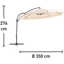 Ampelschirm Cocoa Beach Ø 350 Cm Beige Mit Kurbel 19 Ampelschirm Cocoa Beach Ø 350 Cm Beige Mit Kurbel -Garten Verkauf 435438 picture 1