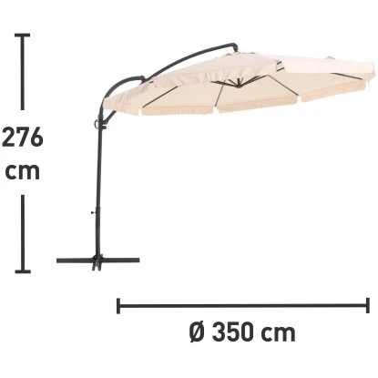 Ampelschirm Cocoa Beach Ø 350 Cm Beige Mit Kurbel 10 Ampelschirm Cocoa Beach Ø 350 Cm Beige Mit Kurbel – Bild 10