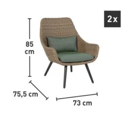 Balkonmöbel-Set Aliceville 3-teilig Polyrattan Grün-Grau -Garten Verkauf 48124977651 VM01 280219 15