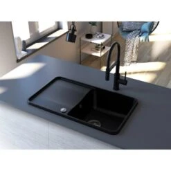 Miló Einbauspüle Granitverbundstoff Piu 78 Schwarz -Garten Verkauf 5903140018131 30