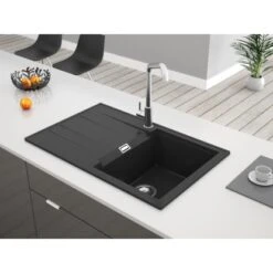 Miló Einbauspüle Granitverbundstoff Piatto 78 Graphit -Garten Verkauf 5903140018315 30