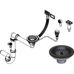 Miló Röhrensiphon-Set Mit Exzenter Mattschwarz Ø 114 Mm