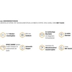 Miló Röhrensiphon-Set Mit Exzenter Mattschwarz Ø 114 Mm -Garten Verkauf 5903140018537 ger