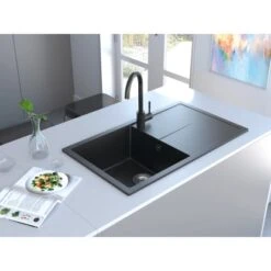 Miló Einbauspüle Granitverbundstoff Adore 86 Lava-Anthrazit -Garten Verkauf 5903140019077