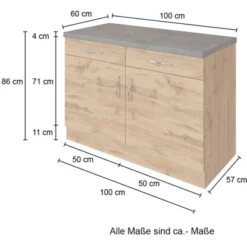 Held Möbel Unterschrank Sorrento 100x85x60 Cm 2 Tür. 2 Schubk. + Boden Wotan. 16 Held Möbel Unterschrank Sorrento 100x85x60 Cm 2 Tür. 2 Schubk. + Boden Wotan. -Garten Verkauf 853803 11016600 4